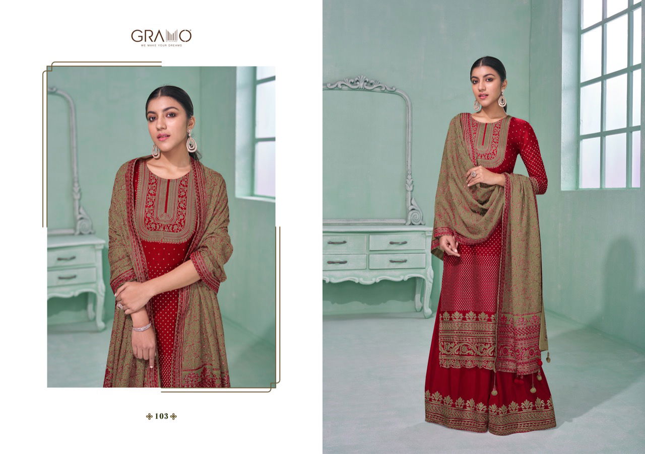 Gramo Anokhi Heavy Festival Wear Heavy Georgette Designer Salwar Suit Collection